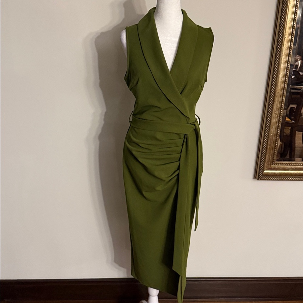 Elegant Green Wrap Dress